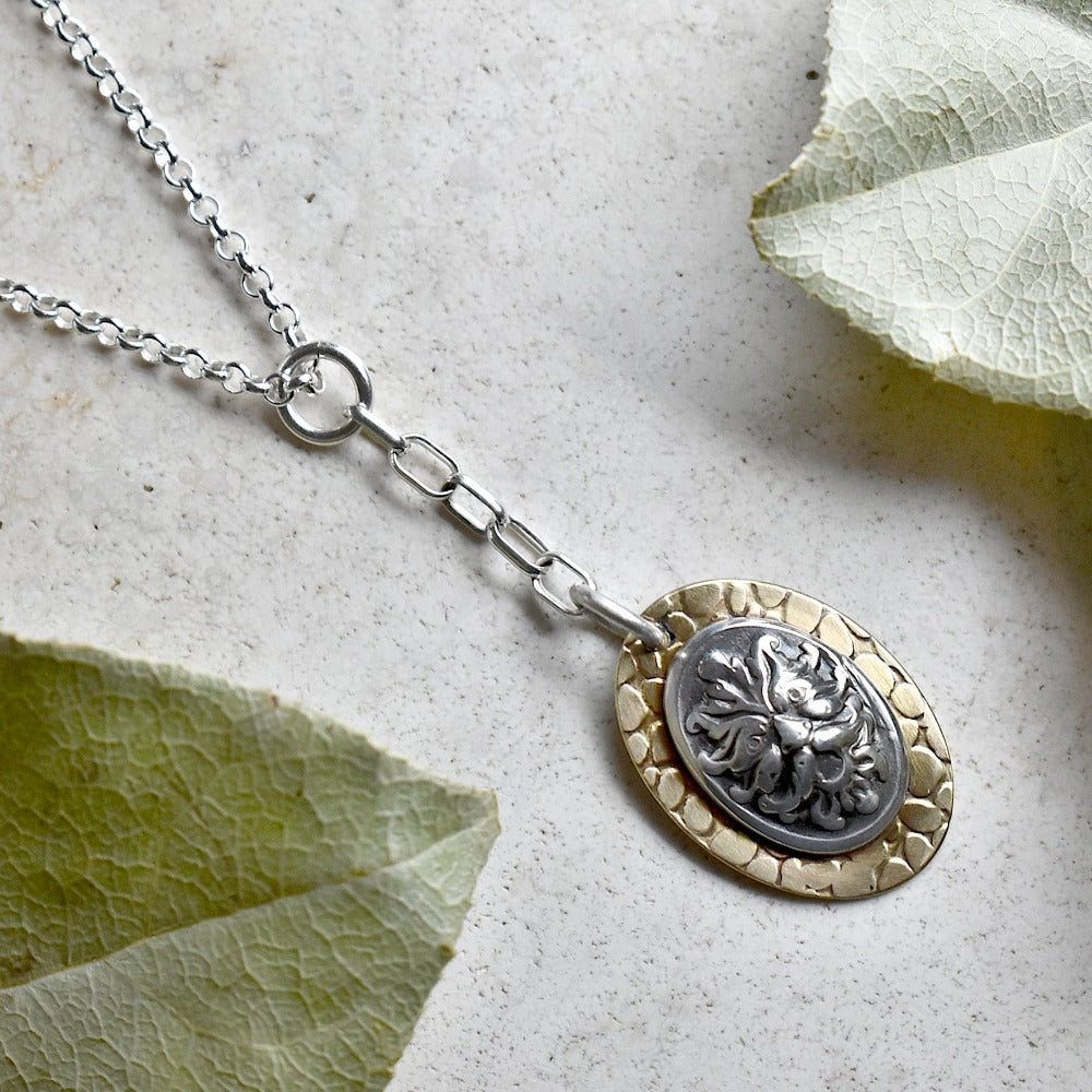 Green Man Die Struck Y Chain Necklace - Handmade Sterling Silver Pagan Jewelry for Men & Women - Perfect for Nature Lovers, Wiccan Rituals & Boho Fashion