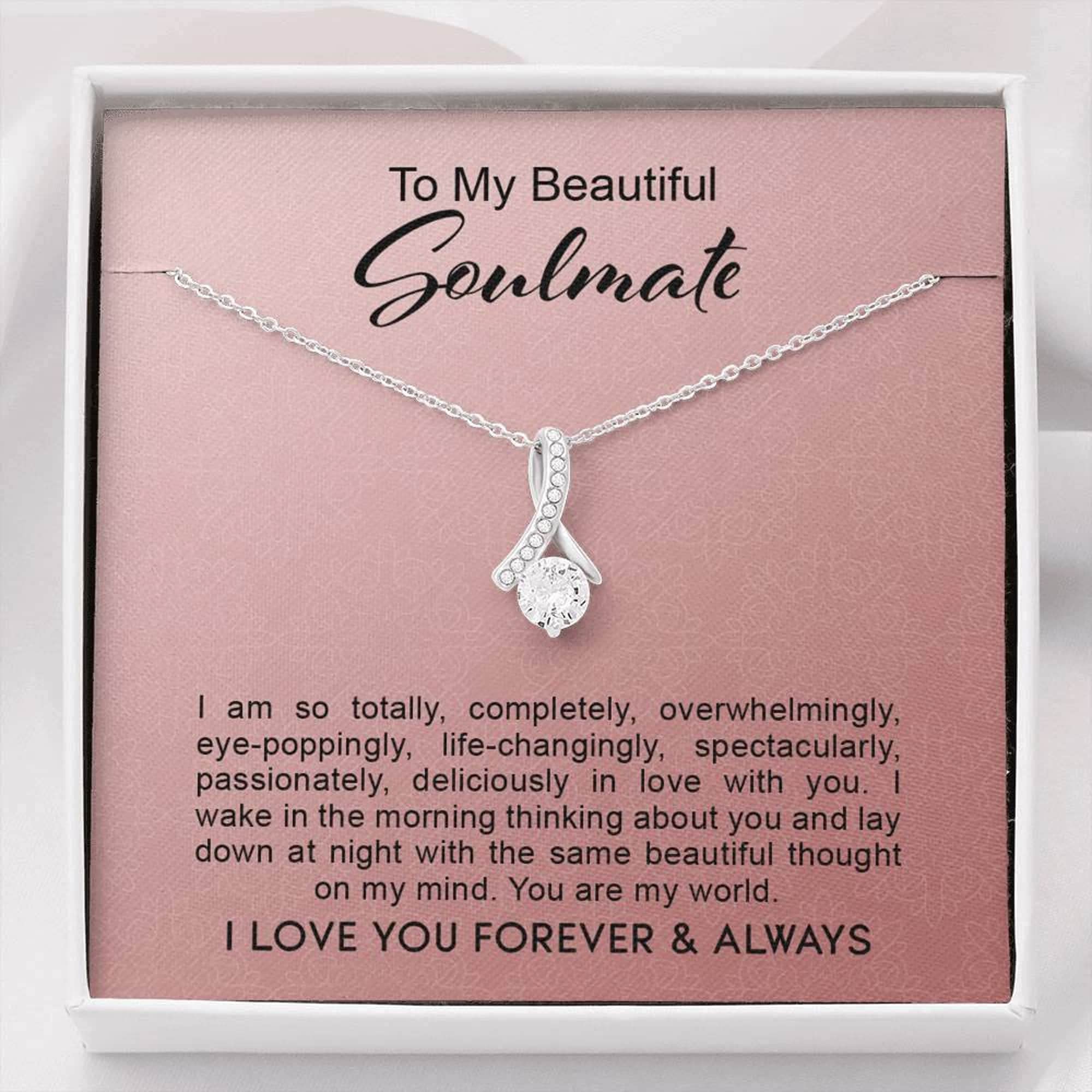 Handmade Soulmate Necklace - Anniversary Gift with Card & Box for Her