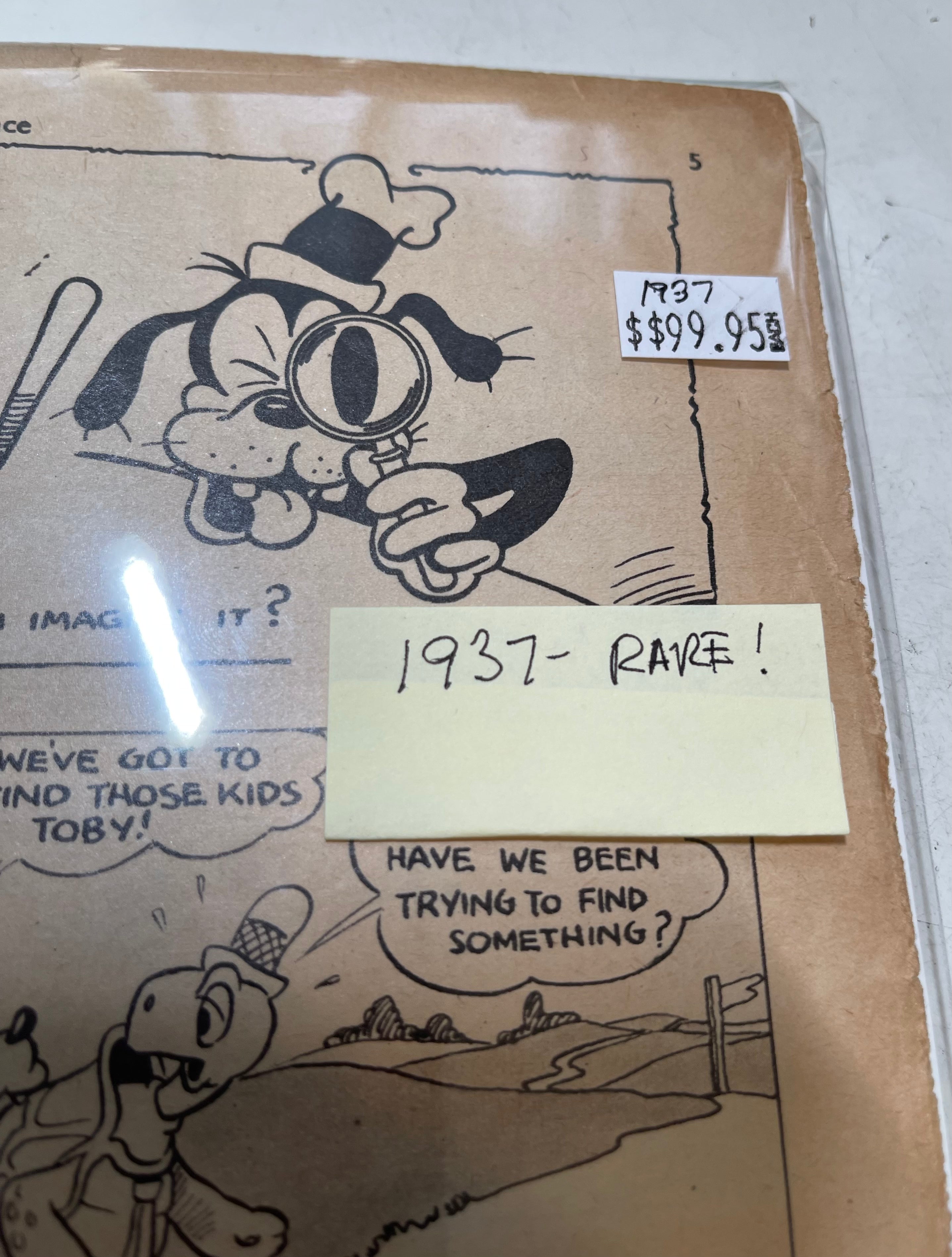 Vintage 1937 Mickey Mouse Disney Comic Strip - Rare Weekly Collection | Perfect for Disney Collectors & Comic Enthusiasts