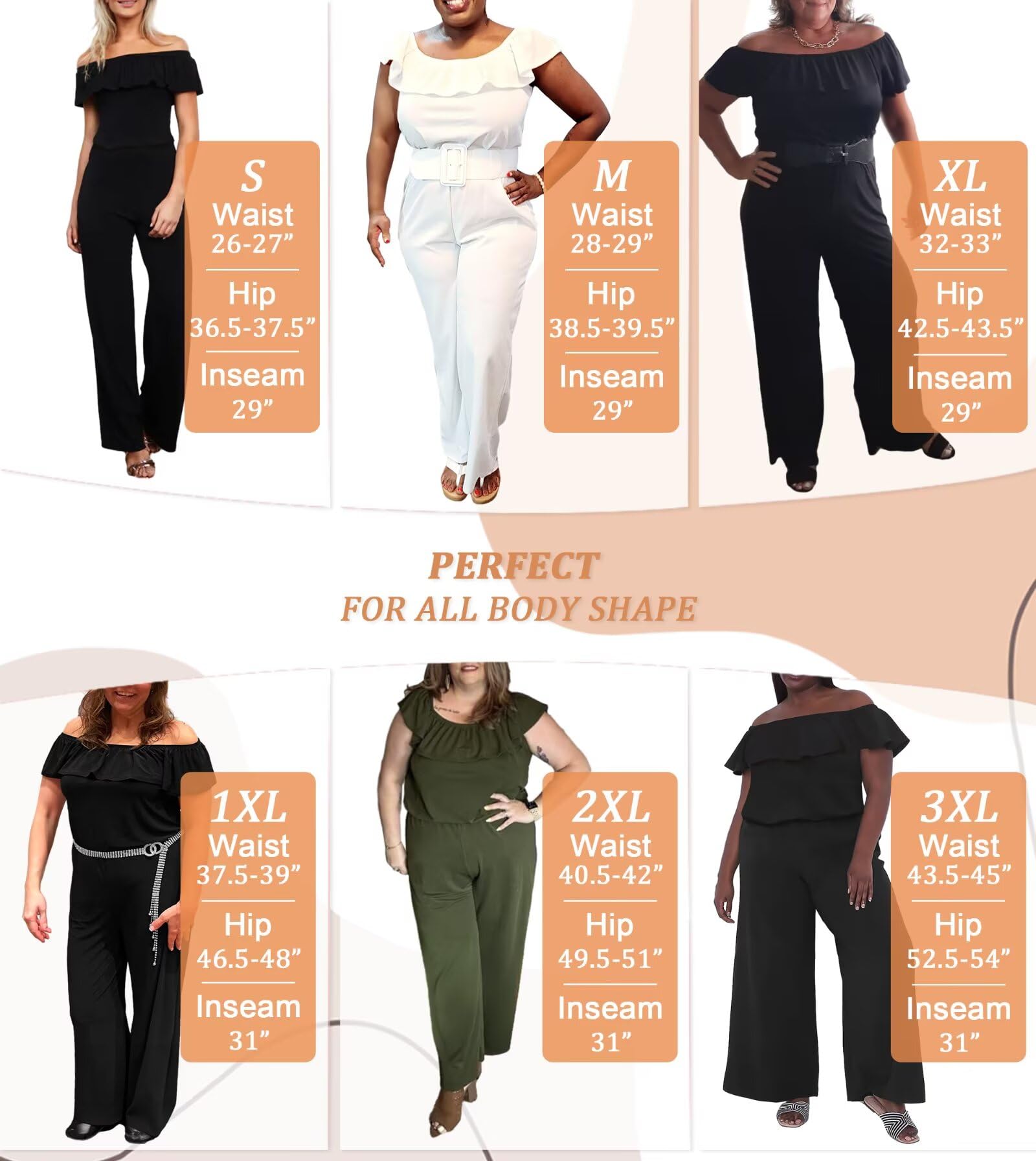 Hybrid & Company Women's Casual Off-Shoulder High Waist Wide Leg Romper Jumpsuit | Summer Outfit for Beach, Vacation & Date Night
