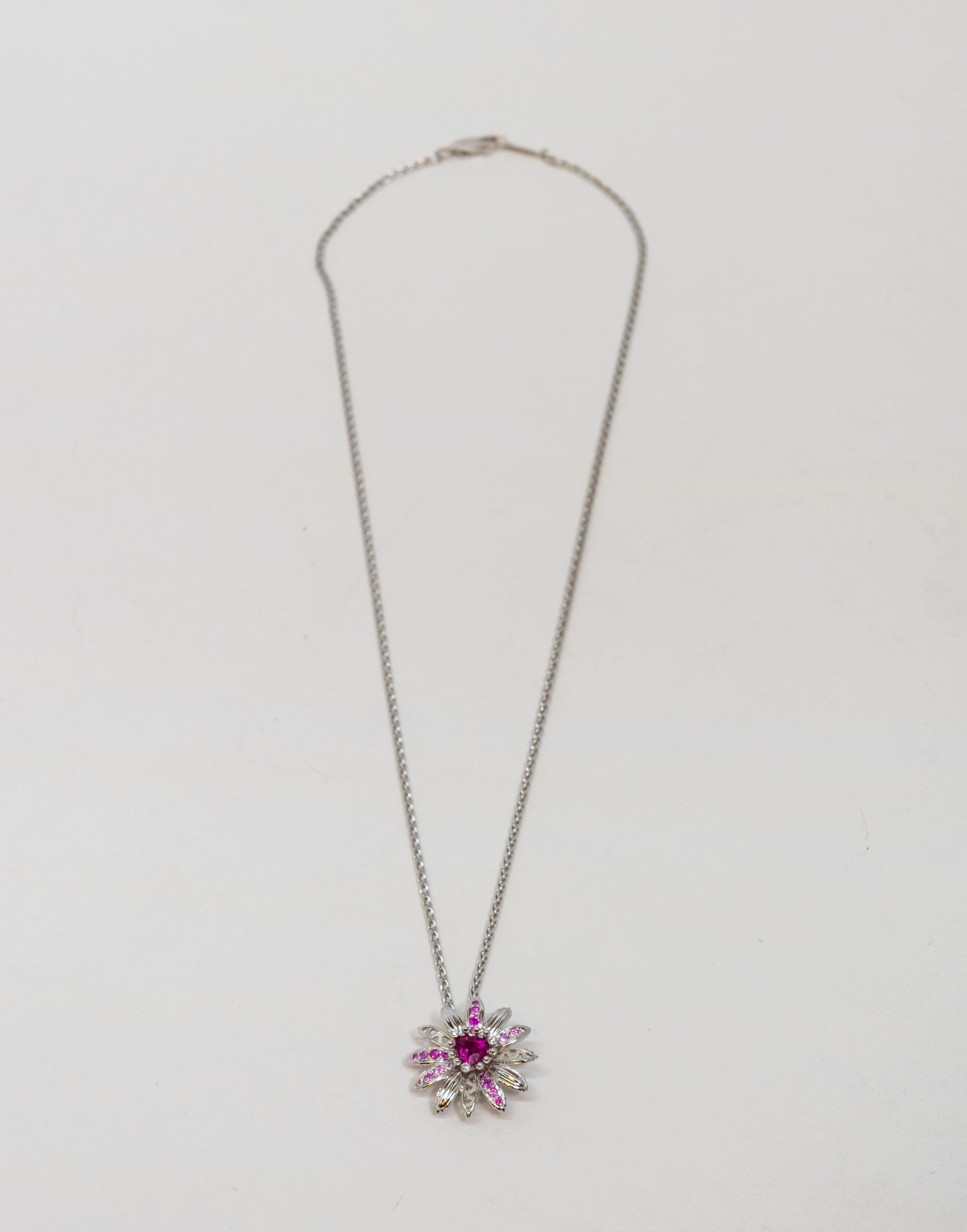 18K White Gold & Sapphire Pendant Necklace - Carrera Y Carrera Gardenia Collection | Elegant Jewelry Gift for Women, Perfect for Weddings & Special Occasions
