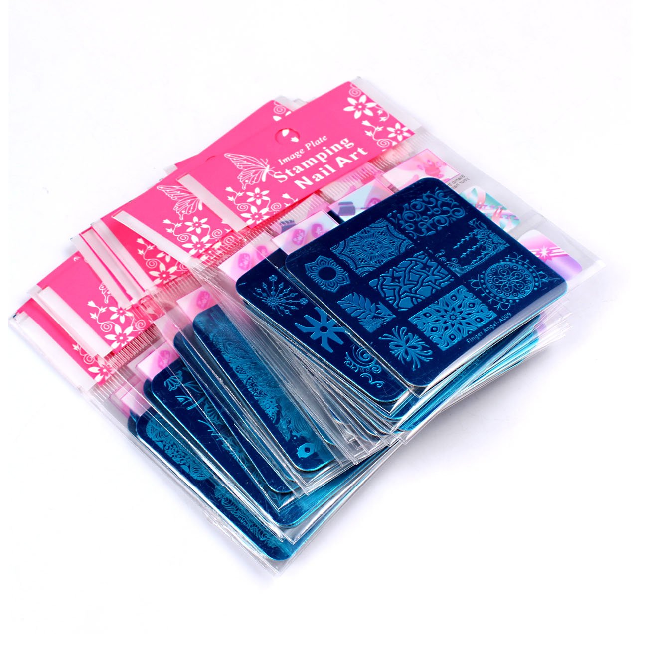 20 Pcs Mix Design Nail Stamping Plates Kit with 1 Stamper & 1 Scraper - Professional Nail Art Image Templates for Manicure & DIY Nail Designs - Perfect for Home Salon, Party Nails & Gift Ideas (A1-20)
