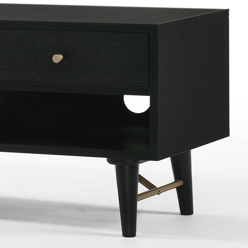 RANIA 170cm Black Ash TV Stand Entertainment Center - Modern Media Console for Living Room, Bedroom & Home Theater