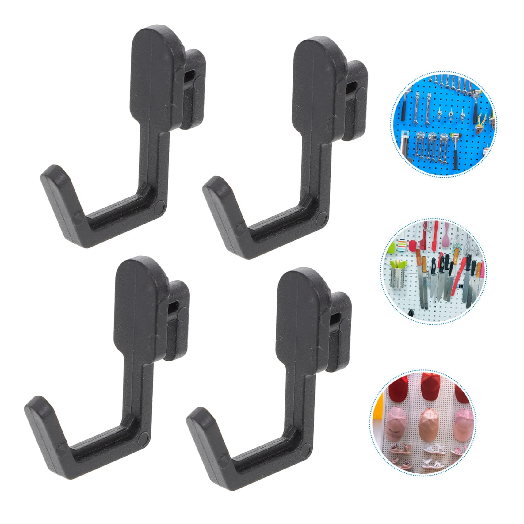 Zerodeko 4-Pack Garage Tool Organizer Set - 20pc J-Shape Pegboard Hooks & Wall Mount Storage System for Workshop, Garage & DIY Projects - Heavy Duty Metal Tool Hangers for Hammers, Wrenches & Power Tools