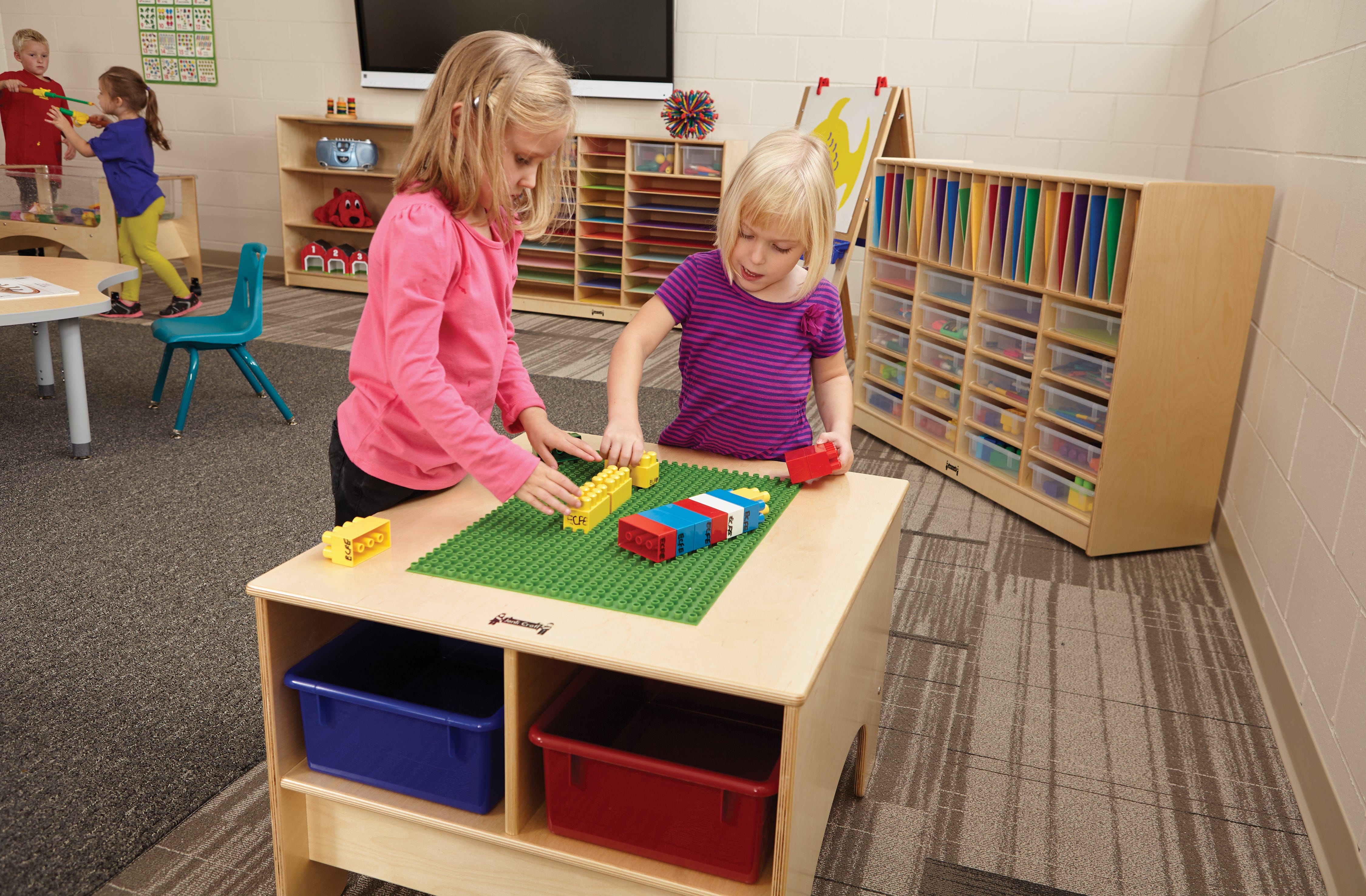 Jonti Craft® KYDZ Building Table - Premium Preschool Brick Compatible Activity Table for Kids | STEM Learning, Classroom & Daycare Furniture