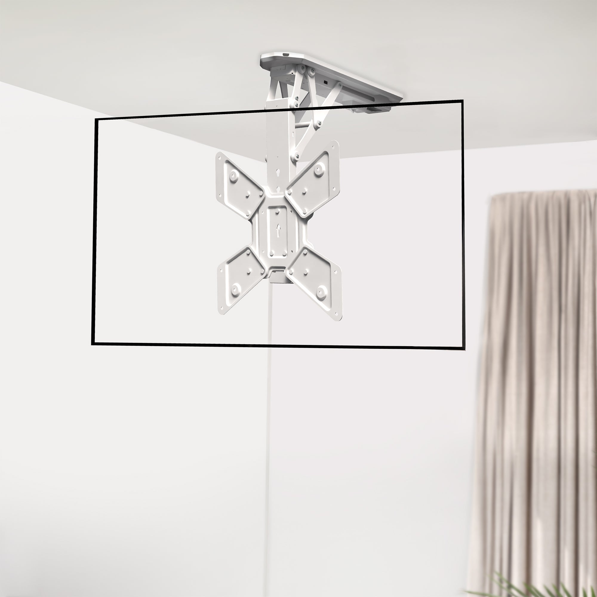 Universal Electric Flip Down Ceiling Mount for 23-55 Inch TVs - Perfect for Home Theaters, Gyms, and Commercial Spaces