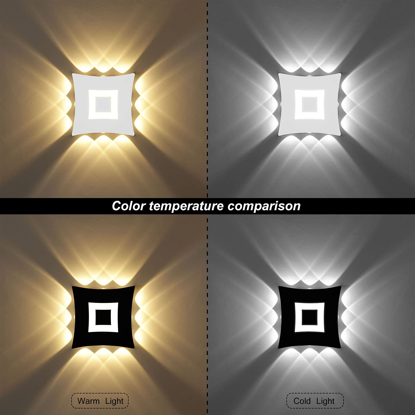 KAWELL 18W Modern LED Wall Light - IP65 Waterproof Aluminum Wall Lamp for Indoor & Outdoor Use - Perfect for Living Room, Bedroom, Bathroom, Hallway, Stairs, Entrance & Porch Lighting