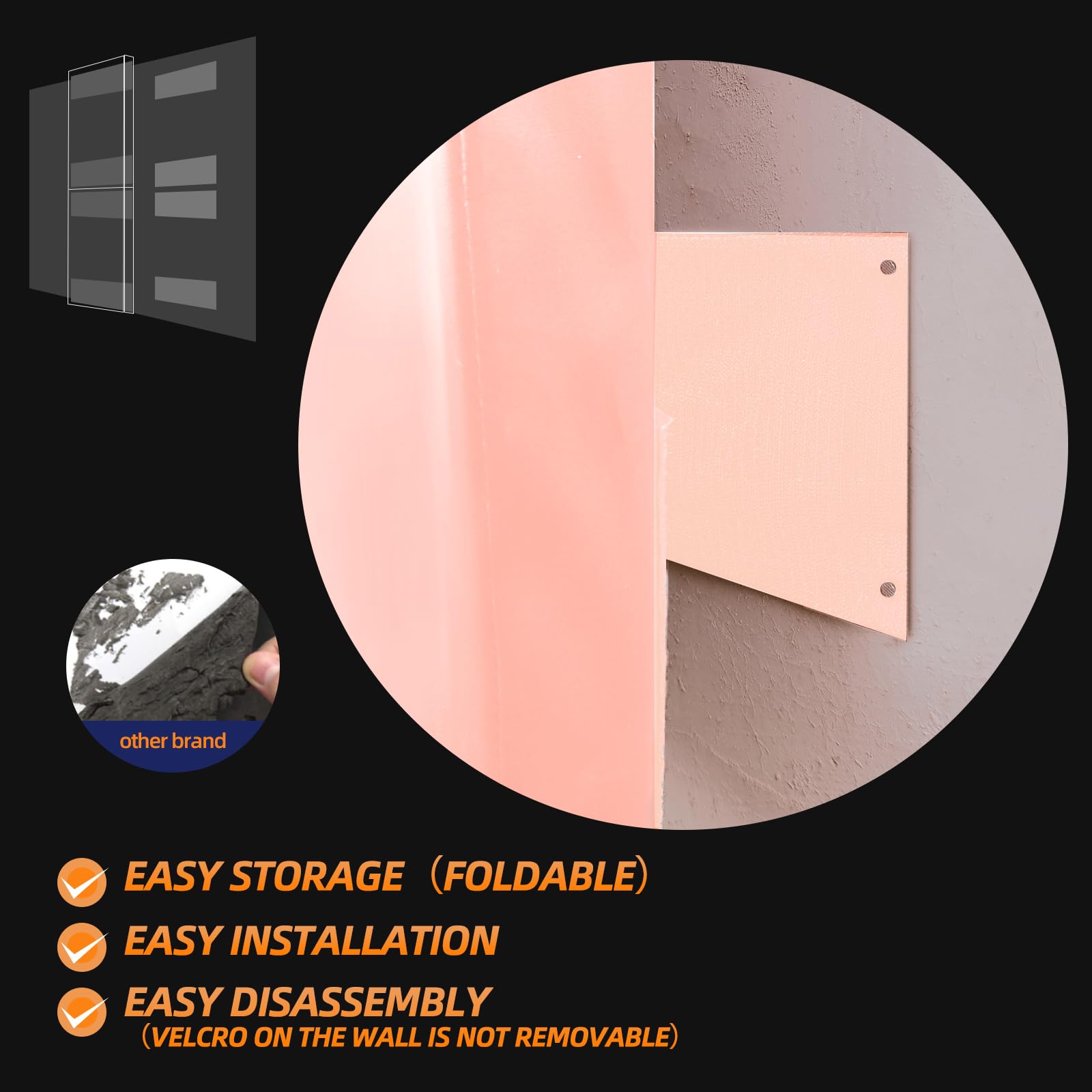 PROGOAL 2” Thick Gym Wall Padding - Durable Foam Wall Mat for Basketball Court, Garage & Taekwondo - Protects Walls from Mounted Hoops (60