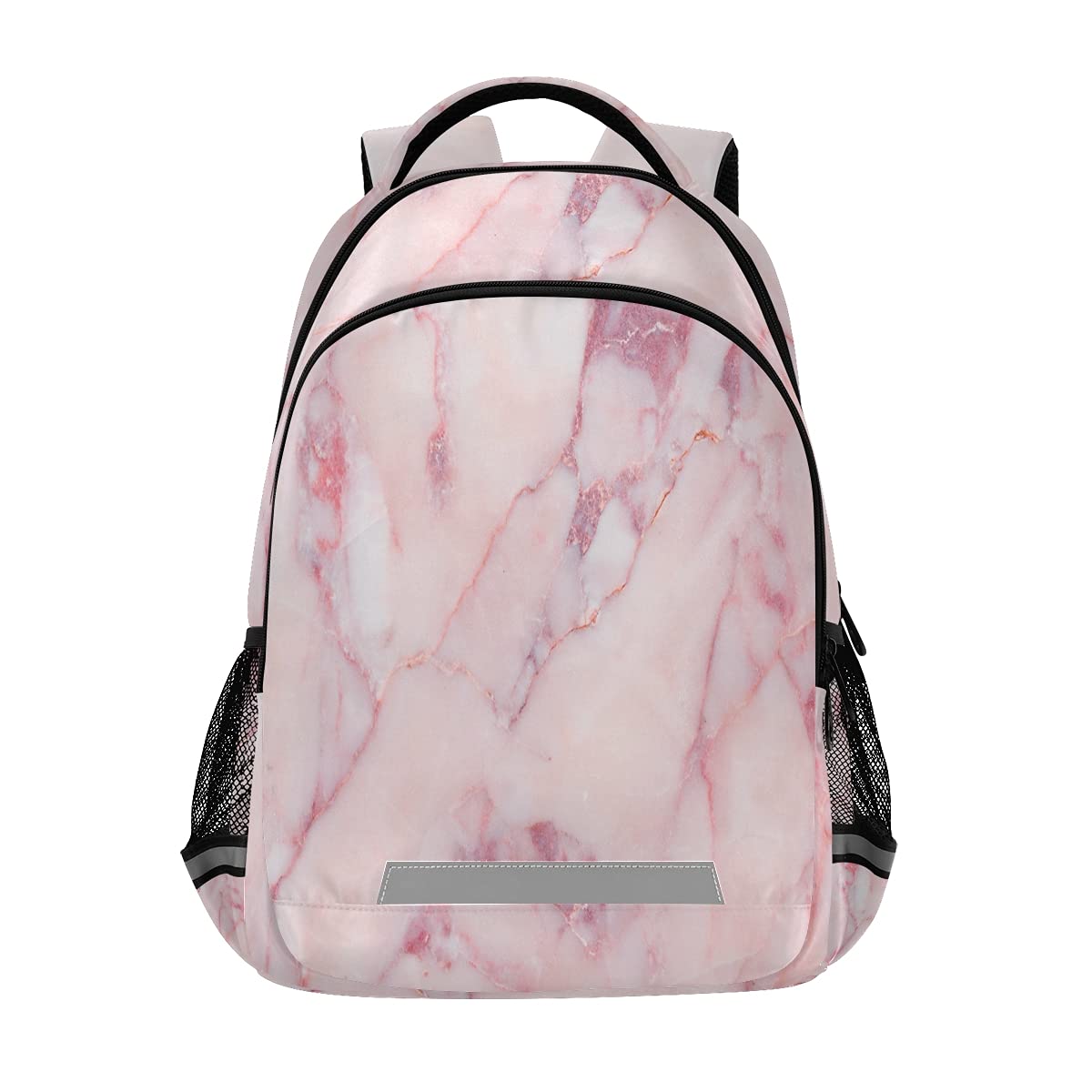 Pink Marble Laptop Backpack with Chest Strap - Durable School & Travel Backpack for Boys & Girls - Perfect for Hiking, College & Daily Use