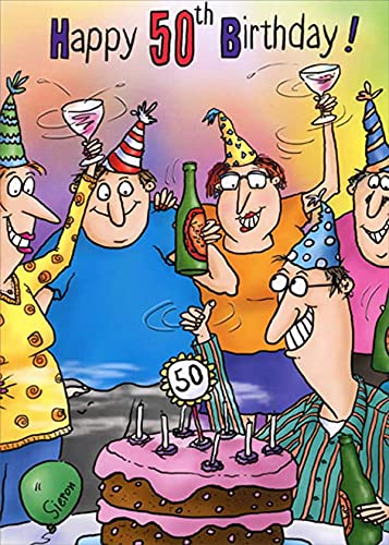 Funny 50th Birthday Card for Men - Oatmeal Studios Humorous Insult Cake Party Card - Perfect for Him, Gag Gifts & Milestone Celebrations
