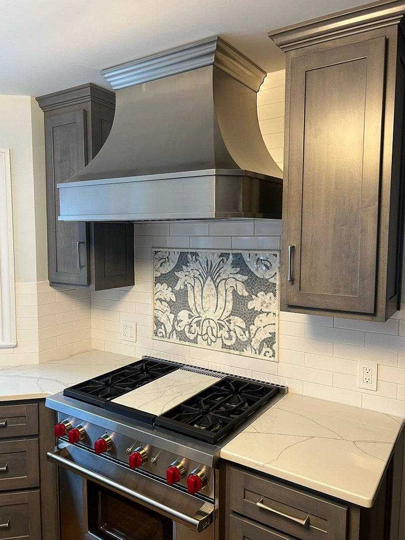 Custom Curved Stainless Steel Range Hood with Crown & Clipped Corners - Premium Kitchen Ventilation for Modern Homes & Restaurants