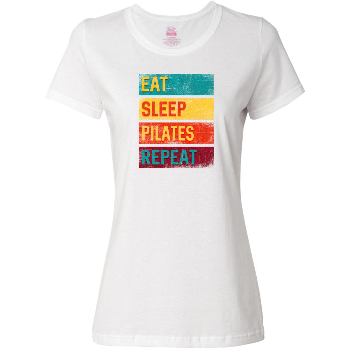 Fitness Eat Sleep Pilates Repeat Women's T-Shirt - Soft Cotton Workout Tee for Yoga & Gym - Perfect for Pilates Class & Casual Wear
