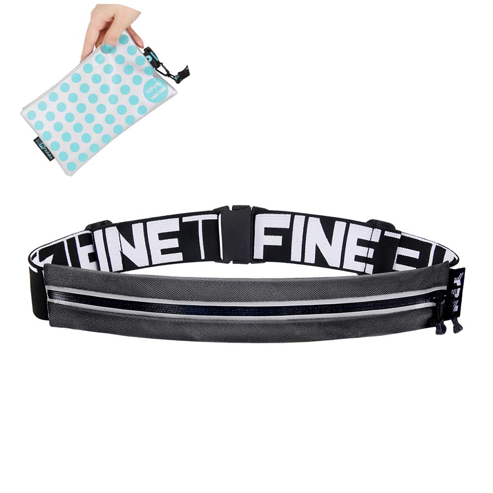Running Waist Pack for Men & Women - Quick-Dry Water-Resistant No-Bounce Fitness Belt for Gym, Jogging, Hiking & Marathon - Perfect for Workouts, Travel & Outdoor Activities (Black)