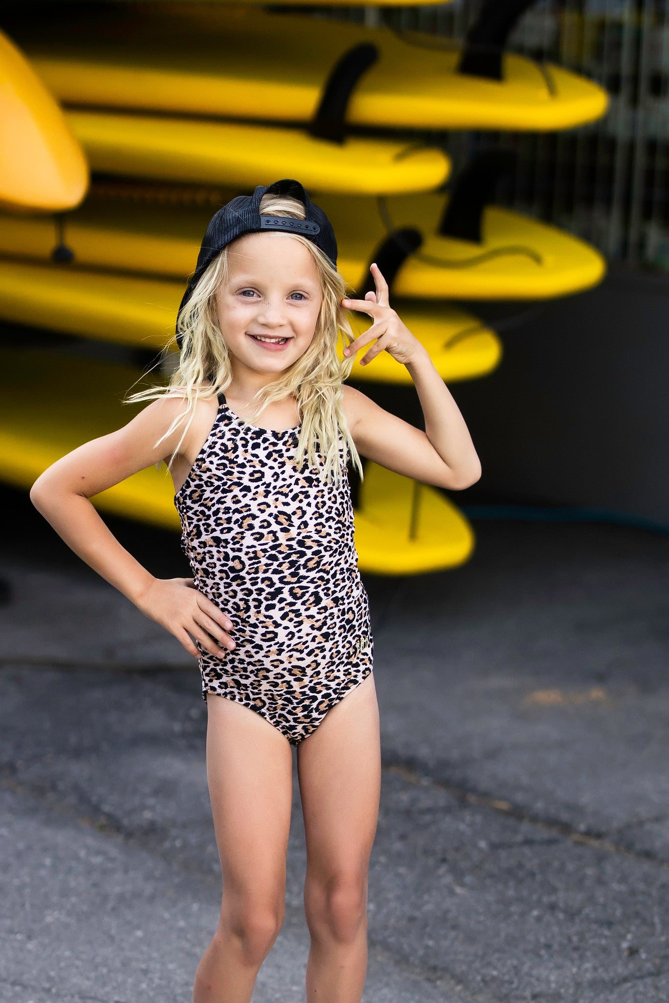 Ashley Leopard Print One-Piece Swimsuit for Little Girls - $32 | Perfect for Beach, Pool, and Summer Vacations