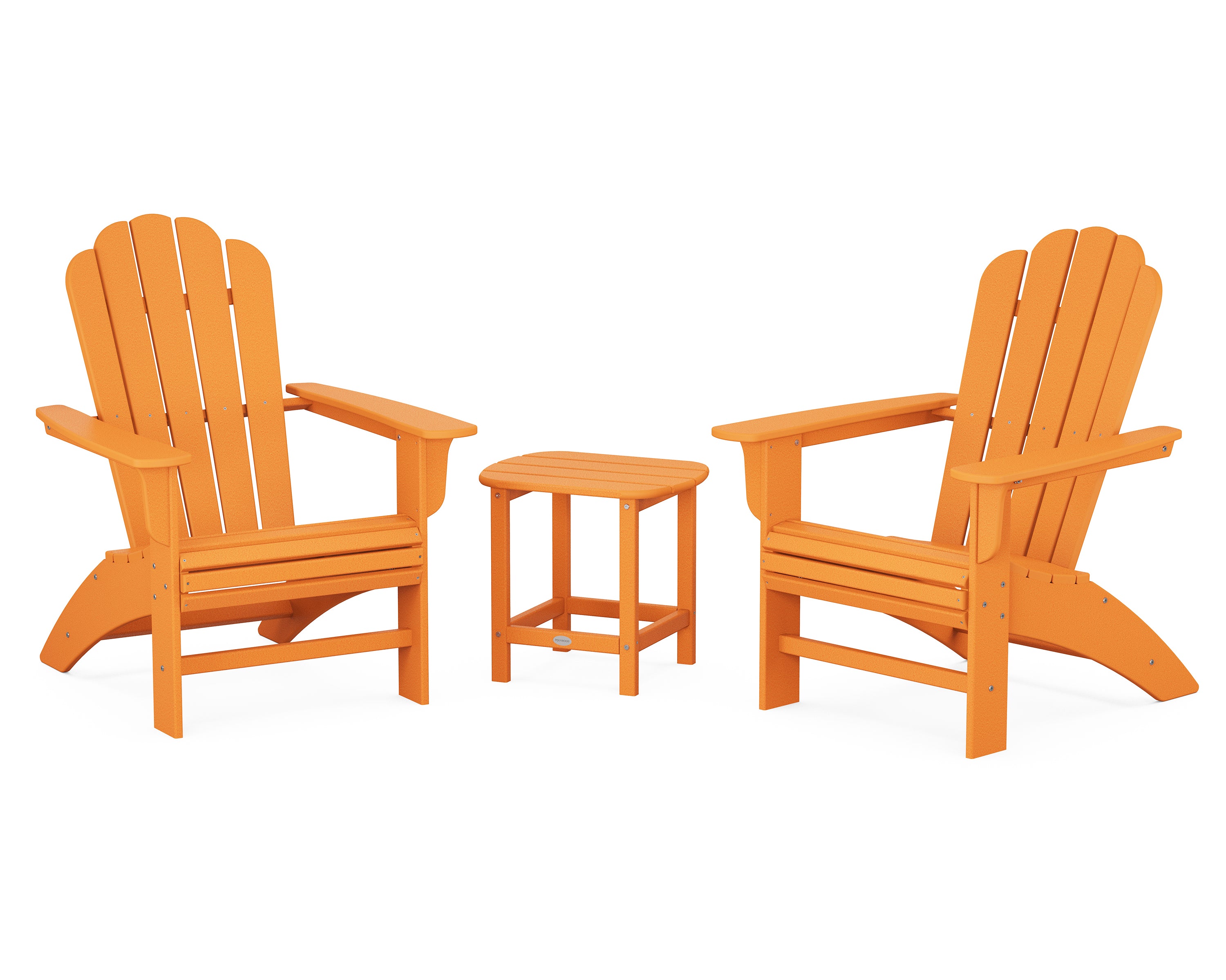 POLYWOOD Country Living Cottage Curveback Adirondack Chair 3-Piece Outdoor Patio Set - Perfect for Garden, Poolside & Backyard Relaxation
