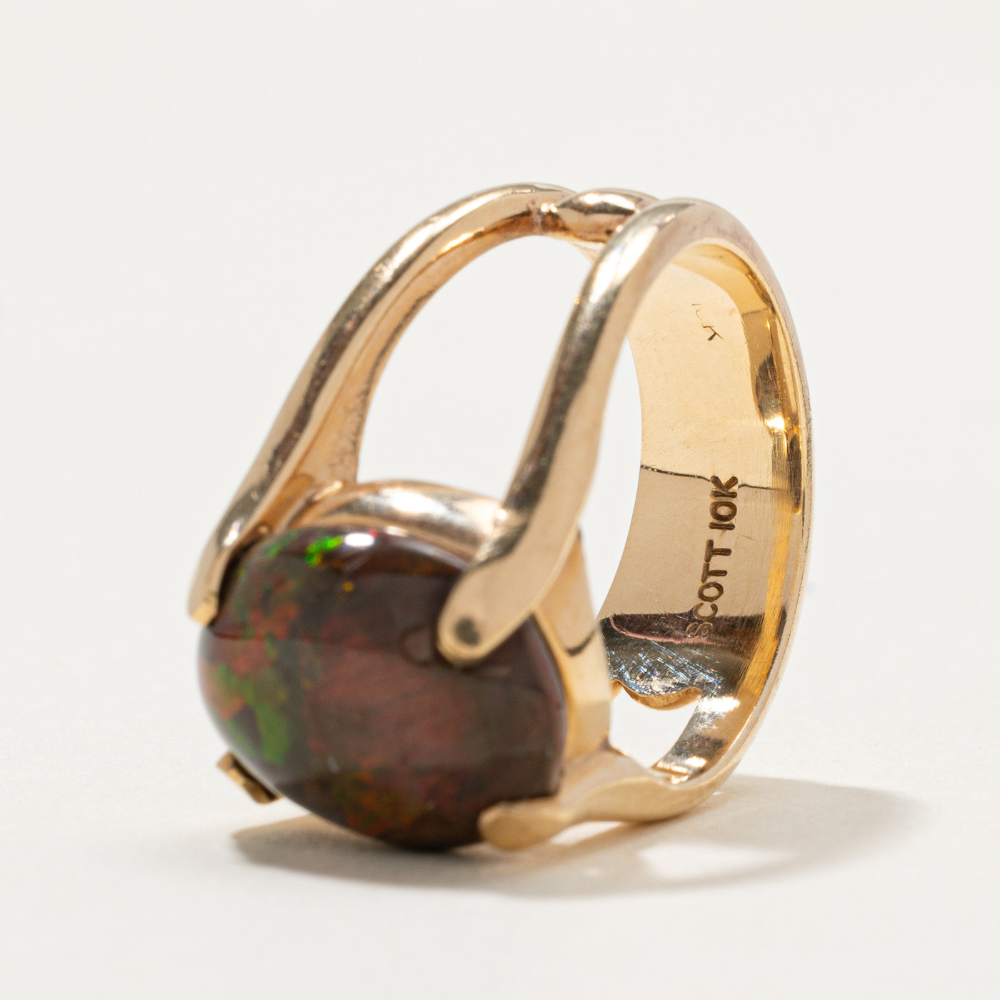 Boulder Opal Cocktail Ring for Women - 5.60 Carat Natural Gemstone Jewelry - Size 7 - Elegant Statement Ring for Evening Parties, Weddings & Special Occasions