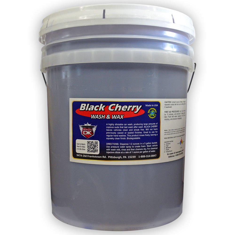 Detail King Black Cherry Car Wash Soap with Wax - Premium Car Wash Shampoo for Glossy Finish & Protection (5 Gallon) - Perfect for Home, Professional & Auto Detailing Use