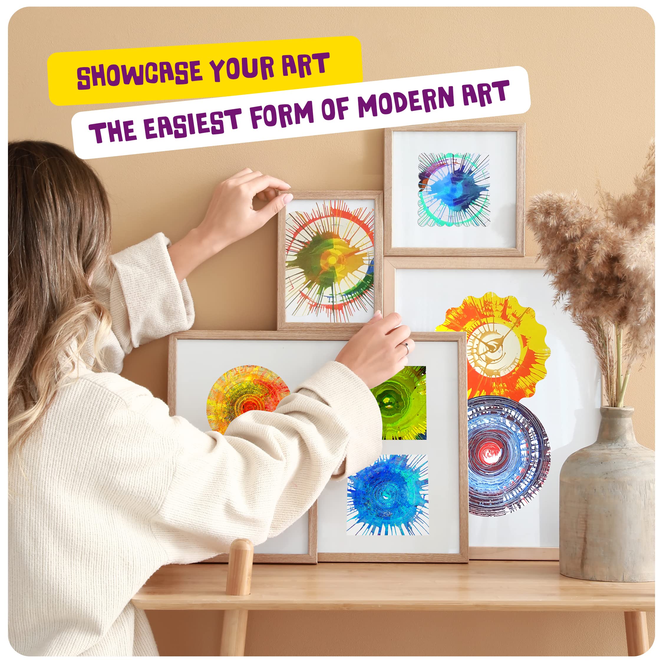 Dan&Darci Kids Paint Spin Art Machine Kit - Creative Arts & Crafts for Boys & Girls Ages 6-9 | DIY Painting Spinner Toy Set for Birthday Gifts, Easter Activities & STEM Learning Fun