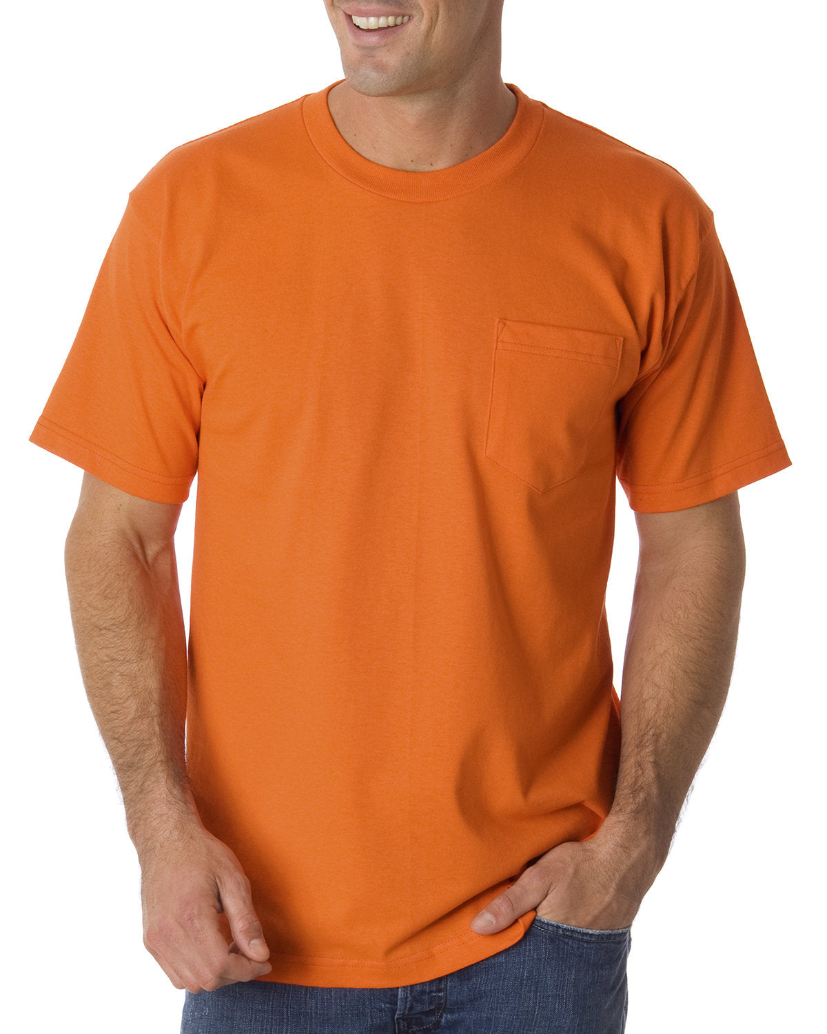 Bayside BA1725 Men's Pocket T-Shirt - Soft Cotton Casual Tee for Everyday Wear, Gym, and Outdoor Activities