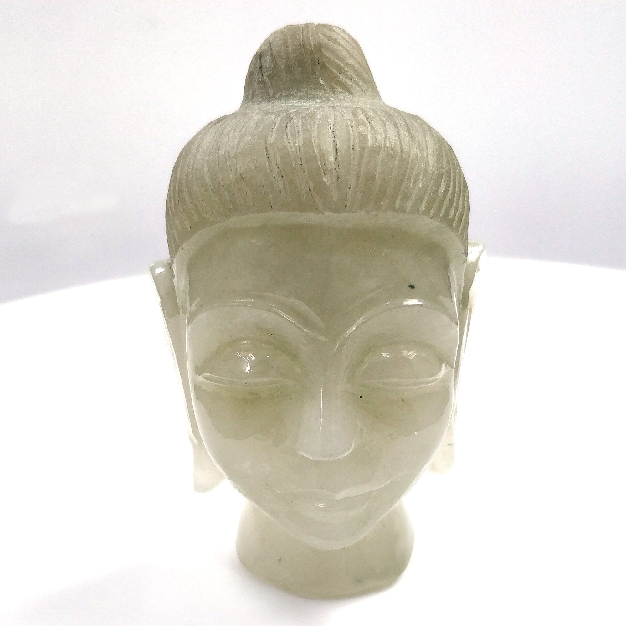 Natural Untreated Quartz Gemstone Hand Carved Buddha Sculpture - 234g, 83x53x50mm | Spiritual Decor, Meditation Gift, Home Altar Centerpiece