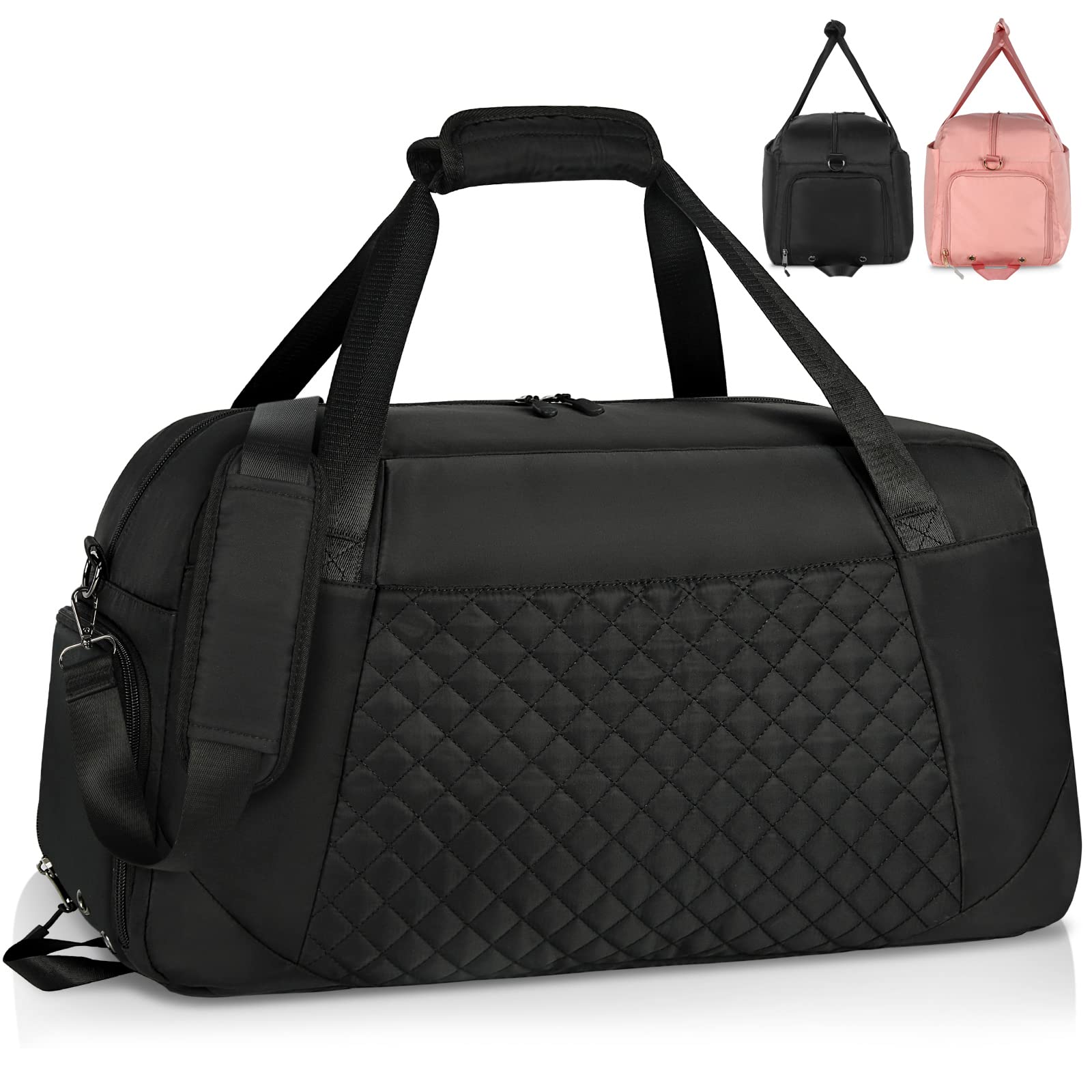 **Waterproof 40L Gym Bag for Women & Men - Large Sports Duffel Bag with Shoe Compartment & Wet Pocket - Perfect for Travel, Workout, Overnight Trips (Black)**    *Use Cases: Ideal for gym sessions, weekend getaways, sports events, and business travel.*