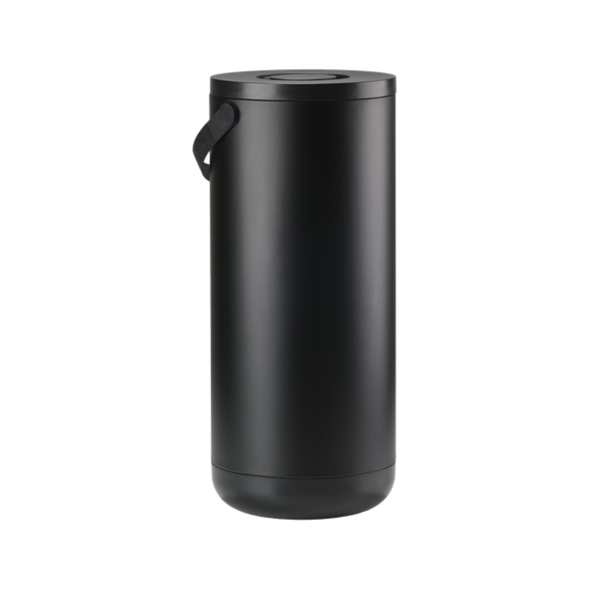 ZONE DENMARK 35L Circular Waste Bin - 65.5cm Tall Black Trash Can for Kitchen, Office & Bathroom Recycling