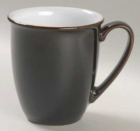 Denby Merlot Coffee Mugs Set of 4 - Premium Stoneware Deep Brown Beaker Cups for Coffee, Tea & Hot Drinks - Perfect for Home, Office & Gifts