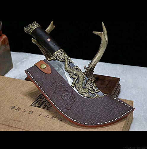 Premium Longquan Sword Zhenguanxi Rising Dragon Chef Meat Cleaver - High Carbon Stainless Steel Chinese Kitchen Knife for Chopping, Slicing, and Dicing - Perfect for Professional Chefs, Home Cooking, and Meat Preparation