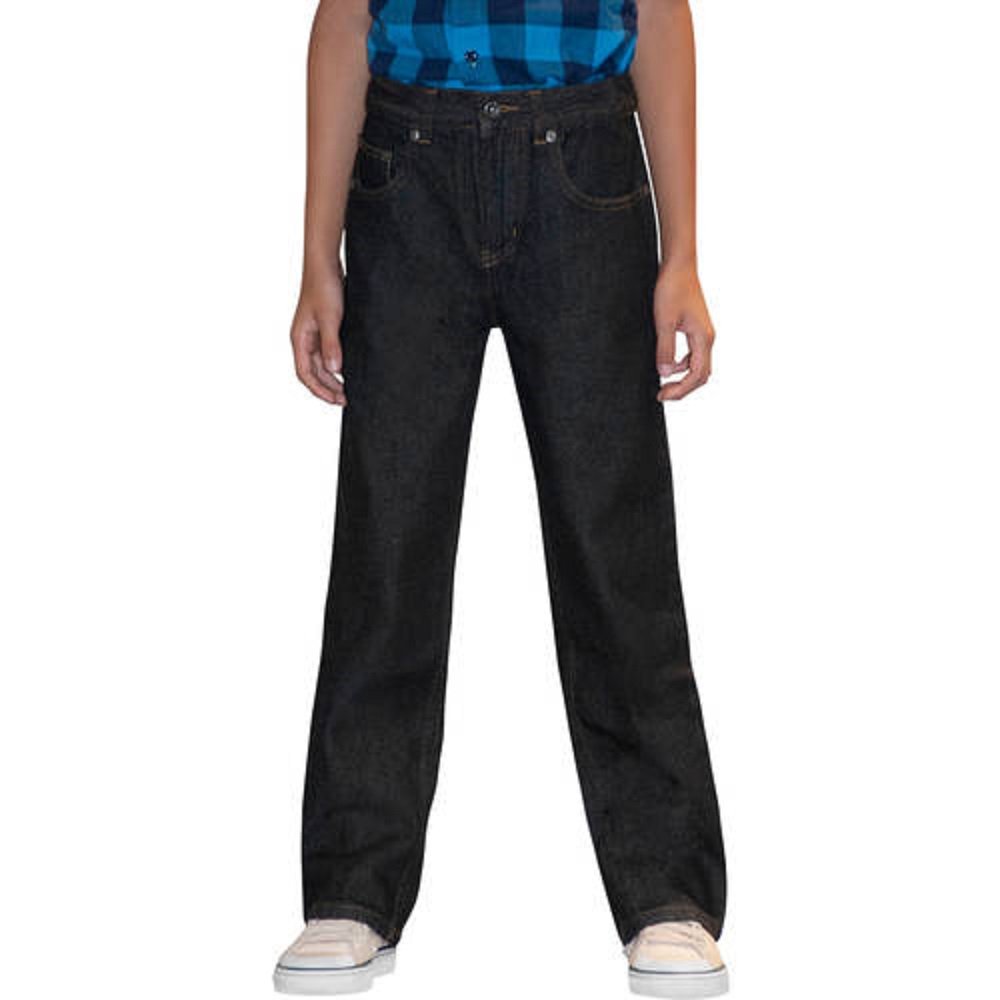 Faded Glory Boys' Relaxed Fit Denim Jeans - Blue & Black Wash (Regular & Husky Sizes) | Comfortable Casual Wear for School, Play & Everyday Outfits