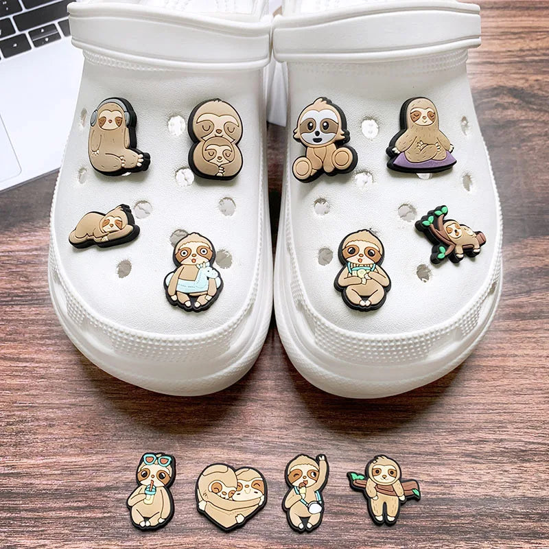 Adorable Sloth Shoe Charms for Crocs - Fun Jibbitz Accessories for Kids, Women & Men - Perfect for Sandals, Shoes & Party Favors - Great Gift Idea for Animal Lovers & Crocs Fans (Use for Everyday Wear, Beach Outings & Themed Parties)