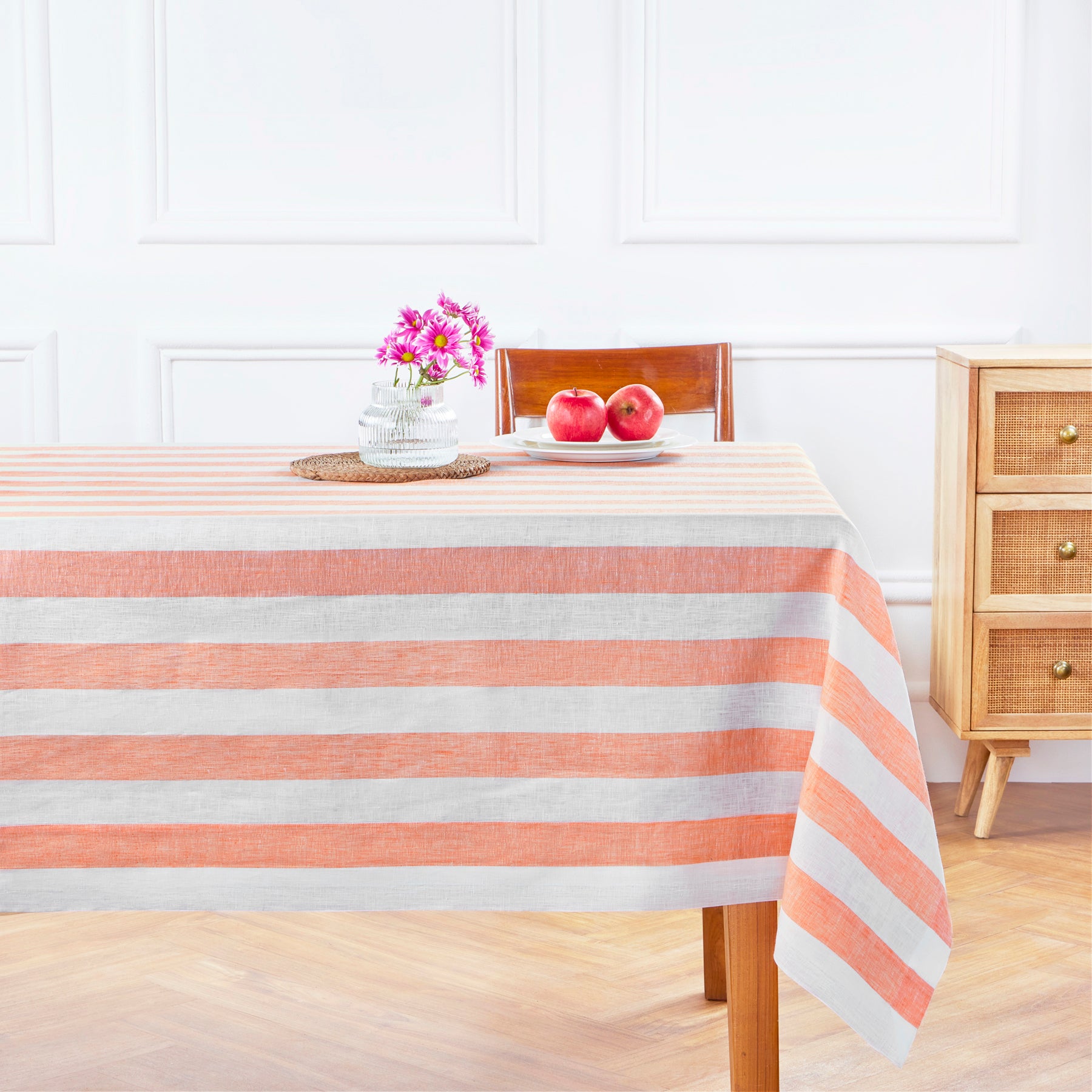 Stylish Cabana Stripe Tablecloth - Waterproof & Wrinkle-Resistant Rectangular Table Cover for Outdoor Dining, Picnics, and Party Decor