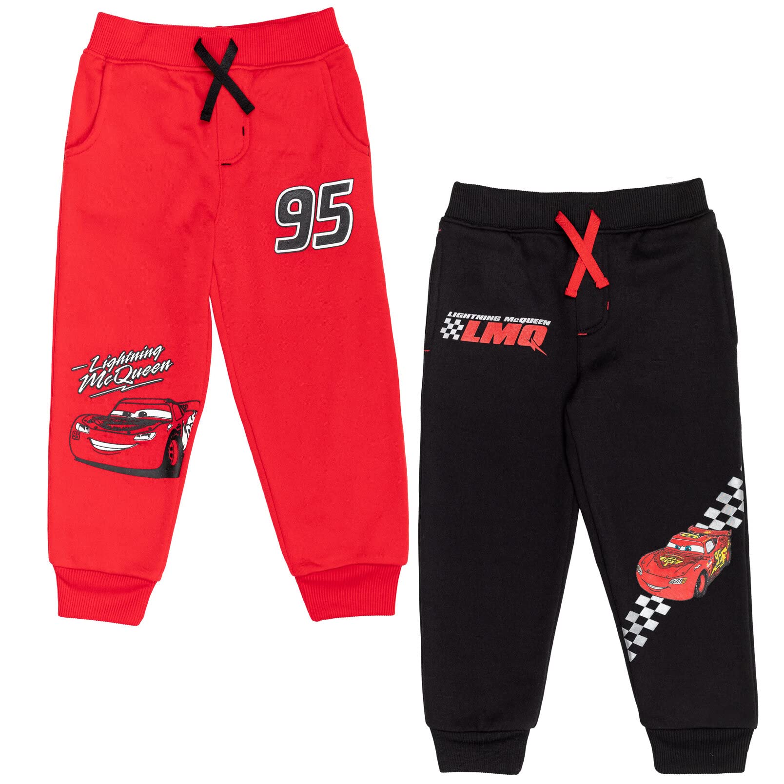 Disney Mickey Mouse Lion King Pixar Cars Fleece 2-Pack Pants for Baby & Toddler (0-24 Months) - Soft & Warm Winter Sleepwear, Playtime Outfits, and Daycare Essentials