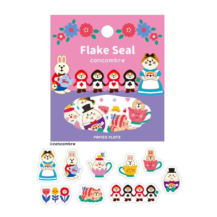 Alice in Wonderland Flake Stickers - Unique Cucumber Design for Scrapbooking, Journaling & DIY Crafts - Perfect for Laptops, Water Bottles & Gift Decorations