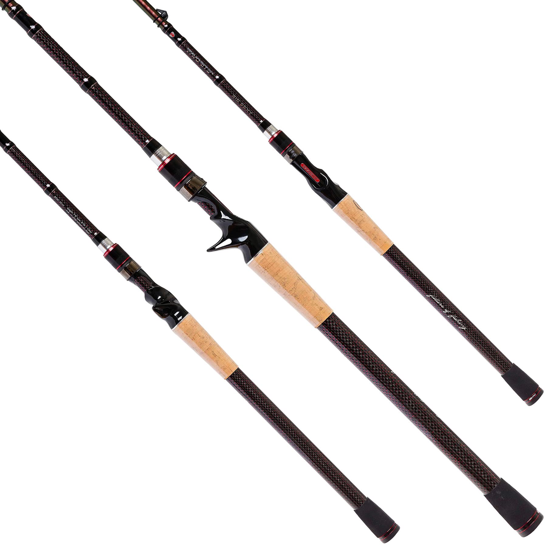FAVORITE Big Sexy Casting Rod - Premium Fishing Pole for Bass, Trout & Saltwater - Heavy Duty Graphite Fishing Rod for Freshwater & Ocean Angling (Great for Shore Fishing, Boat Fishing & Tournament Use)