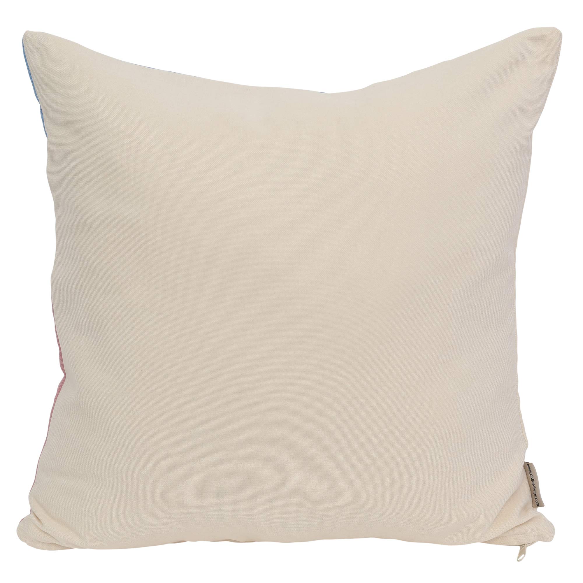 Luxury Faux Leather & Velvet Decorative Pillow Covers 18x18 Inch - Modern Striped Patchwork Cushion Covers in Ecru White, Baby Blue & Pink - Perfect for Sofa, Bedroom & Living Room Decor