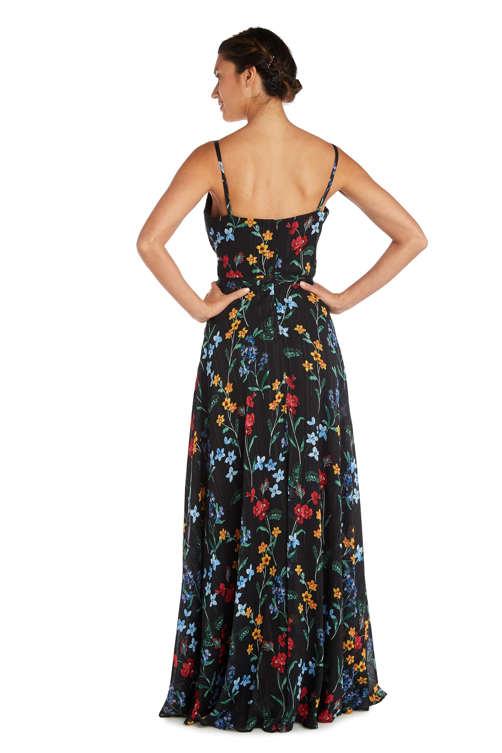 Nightway Floral Print Maxi Dress with Spaghetti Straps - Summer Beach Wedding Dress for Women, Boho Chic Party Dress for Vacation & Date Night