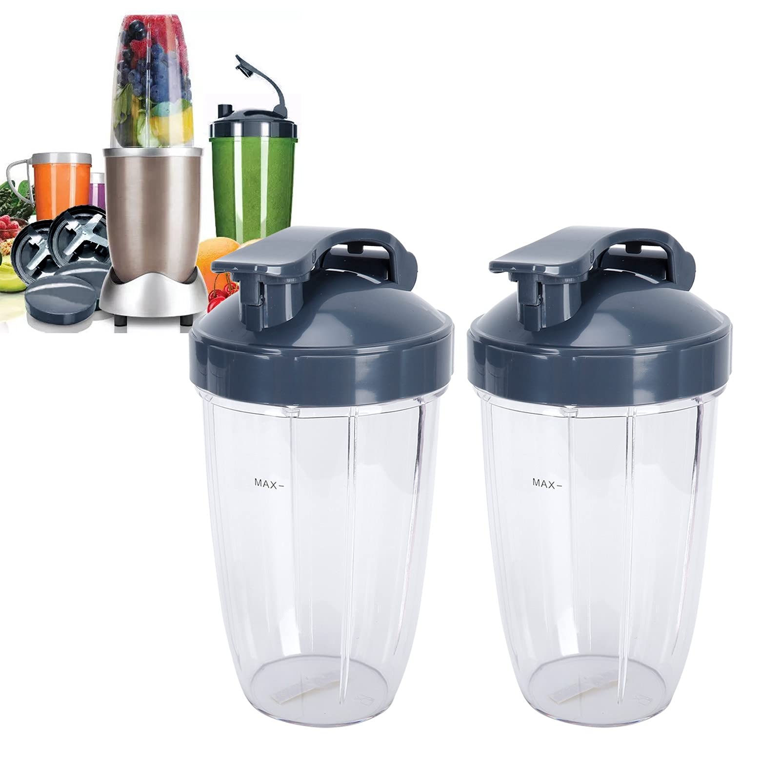 24Oz Blender Replacement Container - Dishwasher Safe, BPA-Free & Transparent - Compatible with 600W/900W Juicers - Perfect for Smoothies, Shakes & Meal Prep at Home