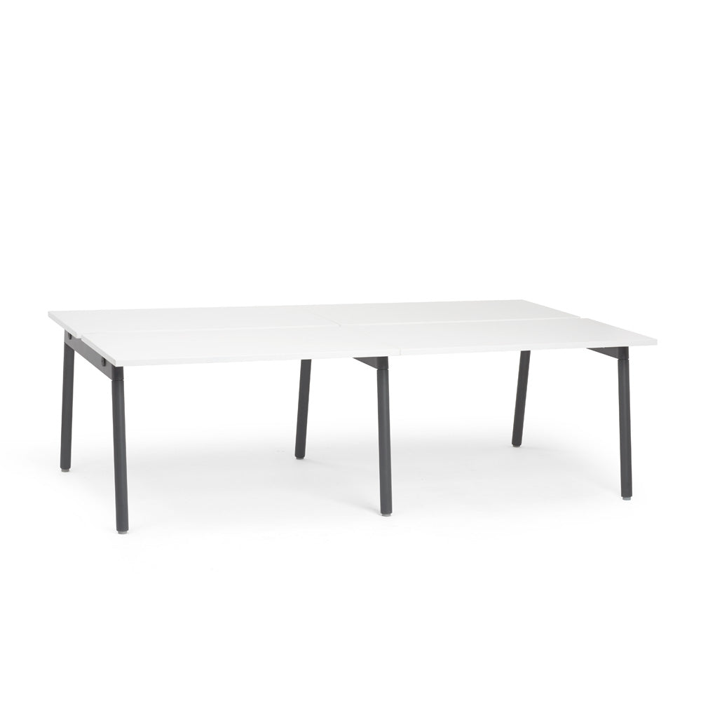 Series A Double Desk for 4 People - Spacious Office & Study Desk for Home & Workspace - Perfect for Remote Work, Team Collaboration & Home Office Setup