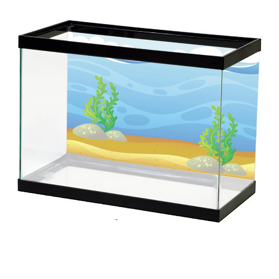 Coral Reef Fish Tank Background Sticker - Underwater Panorama Terrarium Decoration for Aquariums (35.8