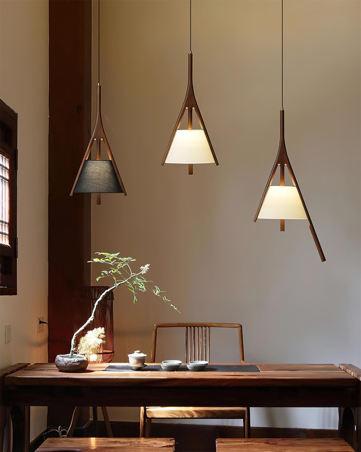 Handmade Nanzhi Wooden Pendant Light - Modern Scandinavian Hanging Lamp for Living Room, Bedroom & Dining Room Decor