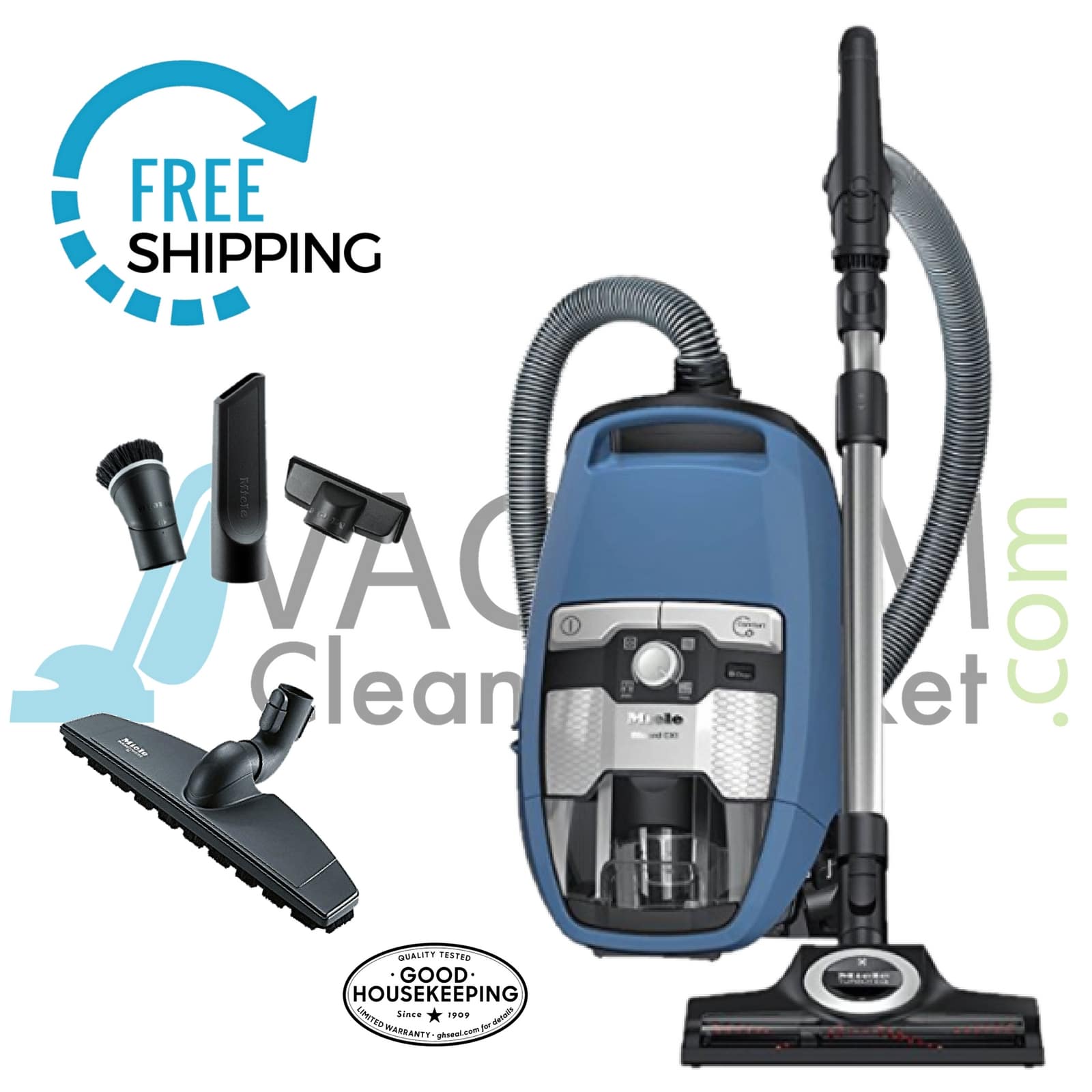 Miele Blizzard CX1 Turbo Team Bagless Canister Vacuum Cleaner - Powerful Suction for Pet Hair, Hardwood Floors & Carpets - Ideal for Home Cleaning & Allergy Relief