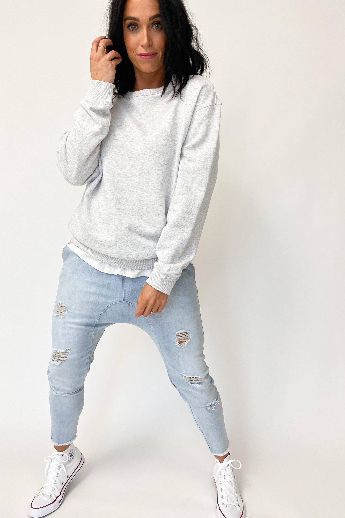AS Colour Premium Crew Neck T-Shirt - Soft Cotton Blend, White Marle - Perfect for Casual Wear, Layering & Everyday Comfort