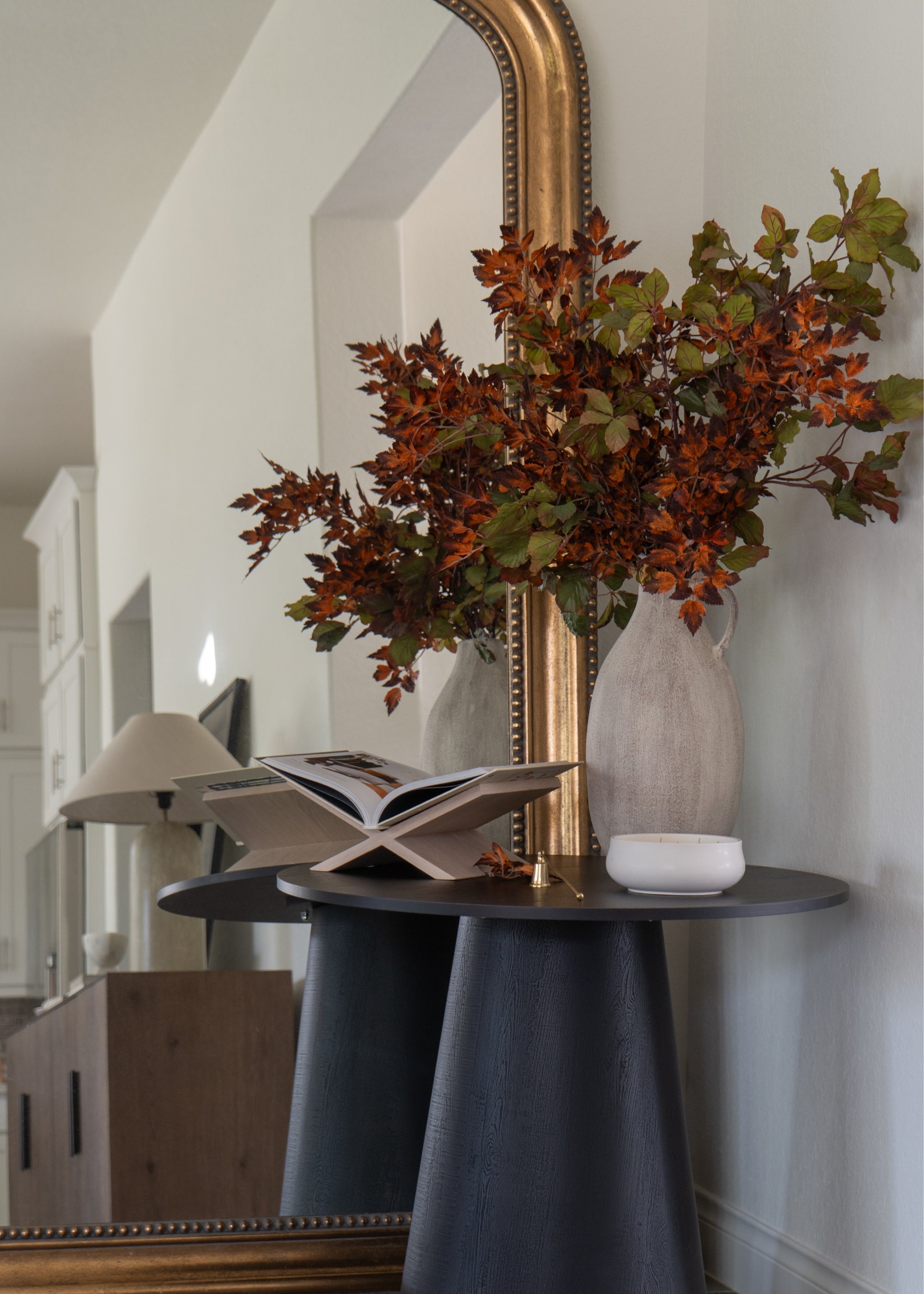 Realistic Afloral Faux Cimicifuga Leaf Spray in Brown - 31