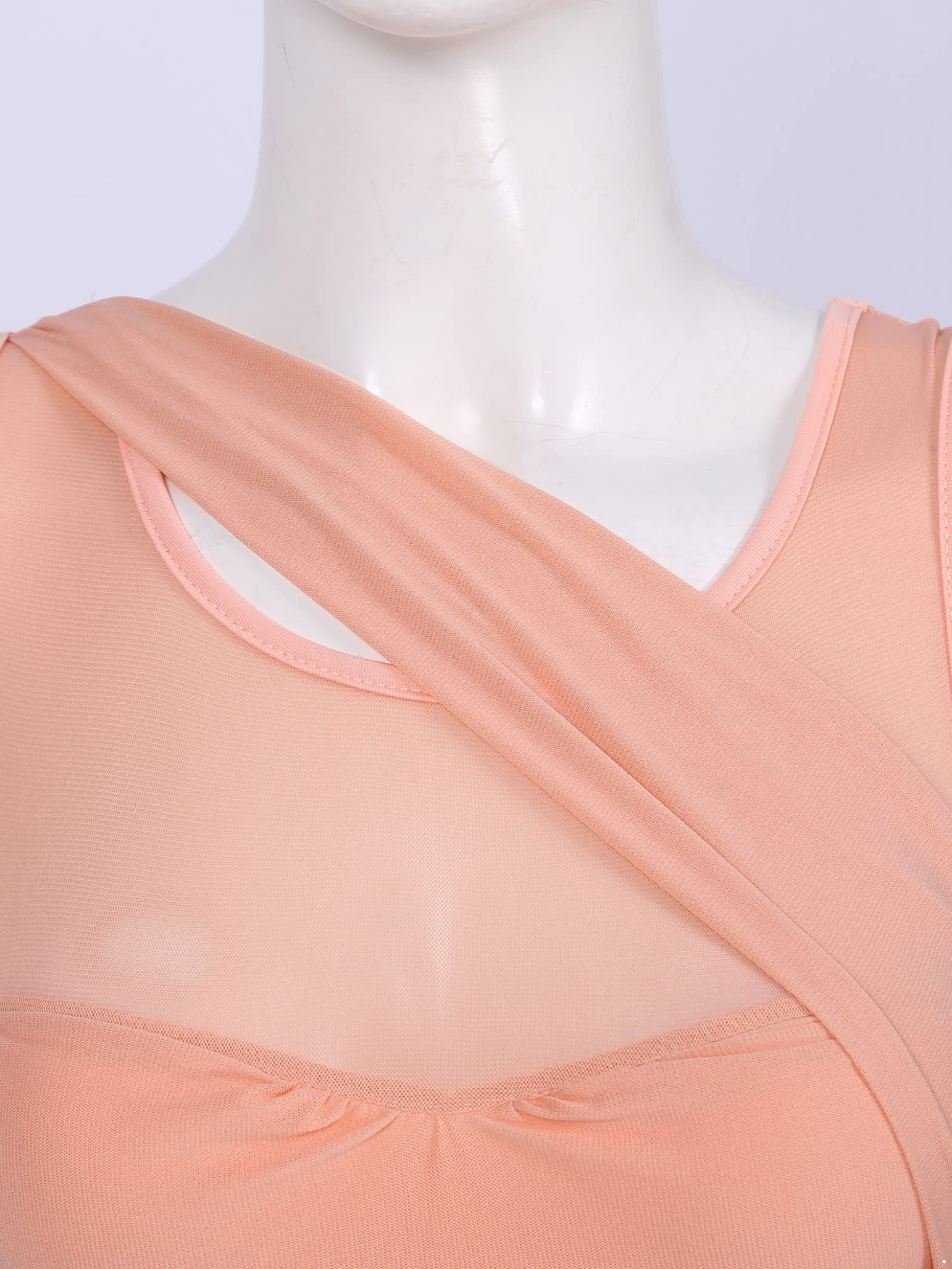 Elegant Lyrical Dance Costumes for Women - V-Neck High-Low Ballet Leotard Dress for Gymnastics & Performance | Perfect for Recitals, Competitions & Dance Practice