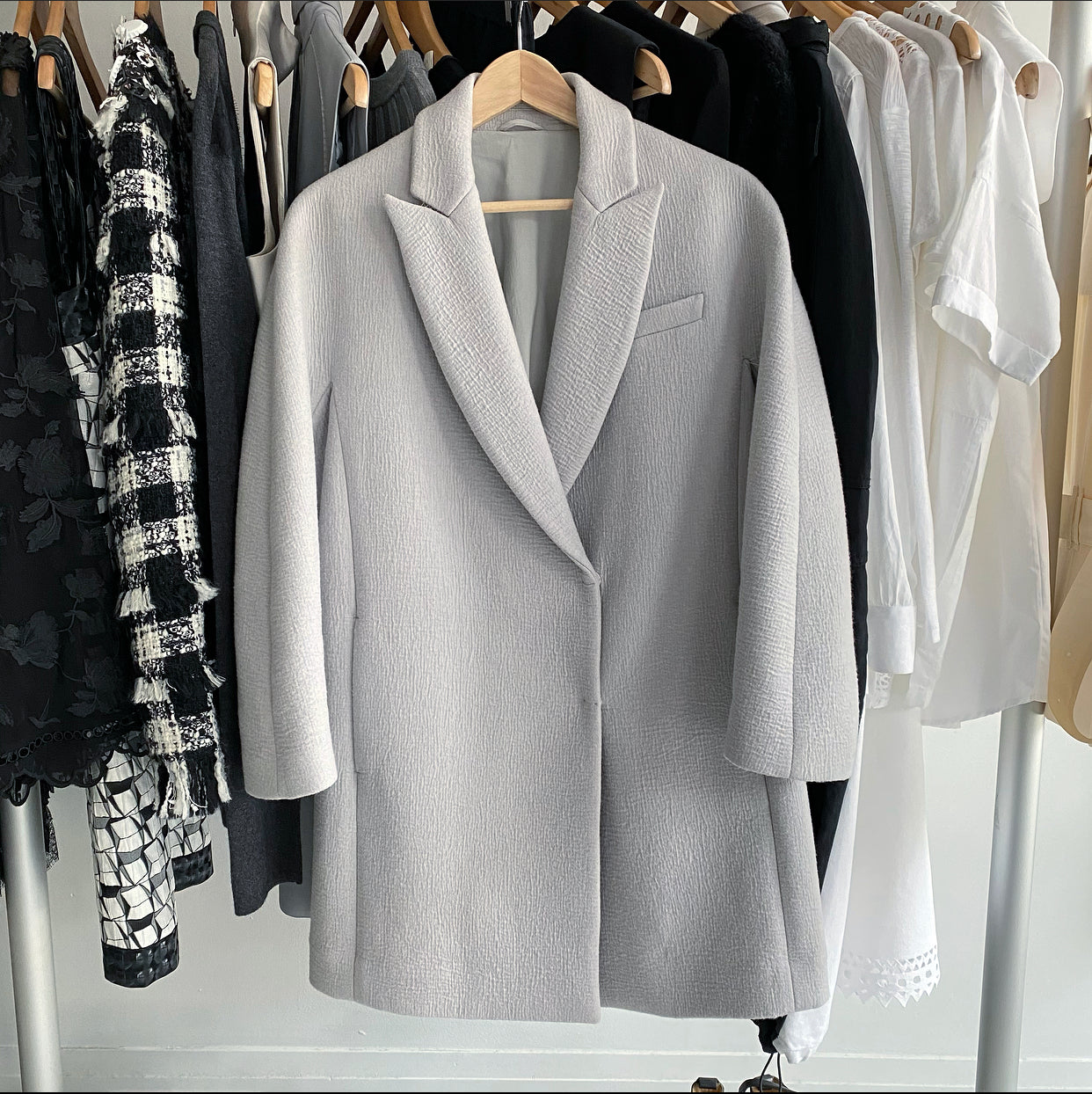Brunello Cucinelli Grey Spring Coat Women's Lightweight Jacket | Size IT42 / US 6 | Perfect for Office Wear & Spring Outings