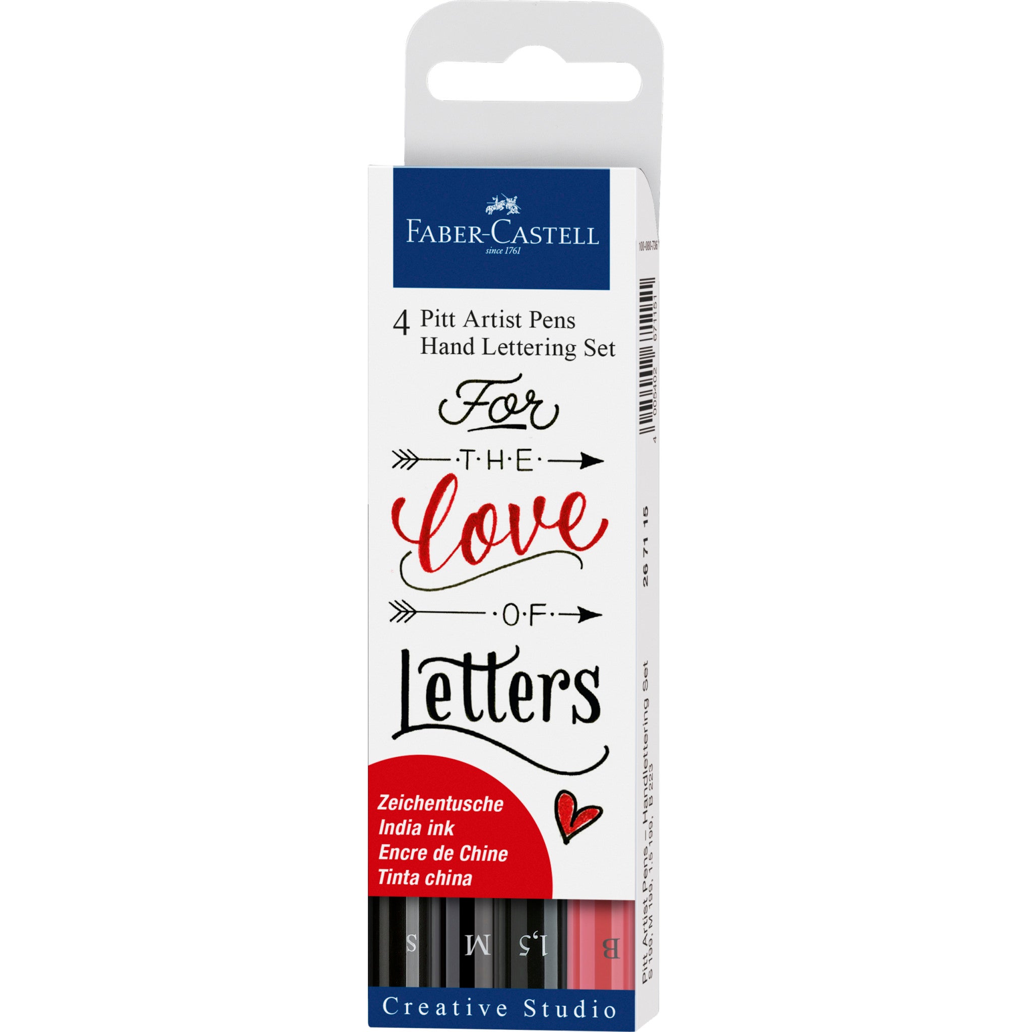 Pitt Artist Pen Set for Hand Lettering & Calligraphy - Wallet of 4 Pens (Set #267115) - Perfect for Sketching, Illustration, and Bullet Journaling