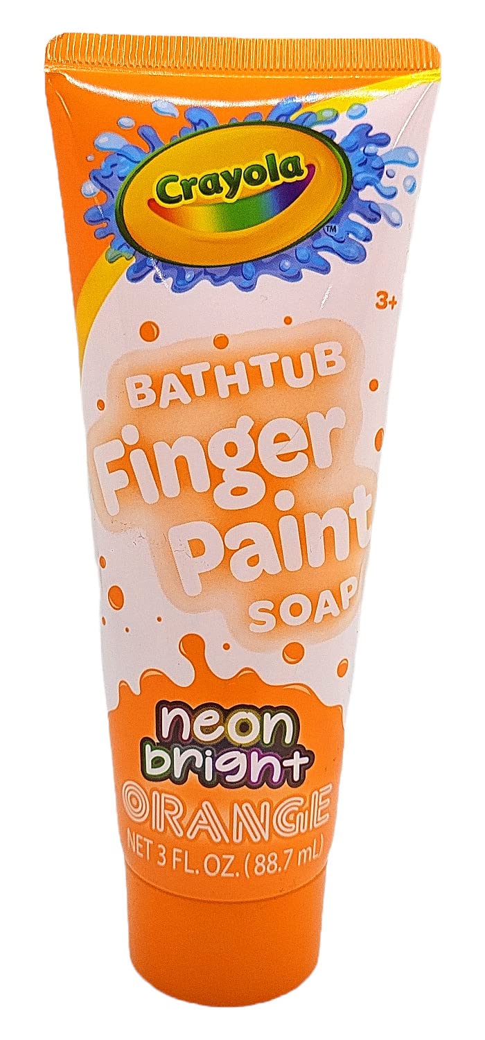 Crayola Neon Bright Bathtub Finger Paint Soap - Non-Toxic Washable Kids Bath Paint Set of 5 - Fun Sensory Play for Toddlers & Preschoolers