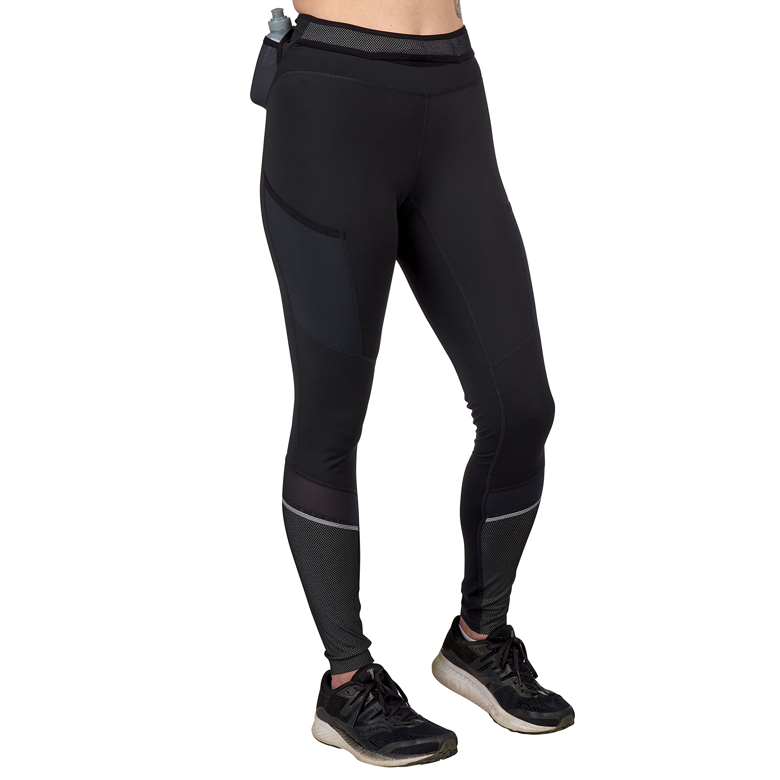 Ultimate Direction Women's Hydro Performance Running Tights with Pockets & Water Bottles - Moisture-Wicking, High Waist Yoga Leggings for Running, Hiking & Gym Workouts