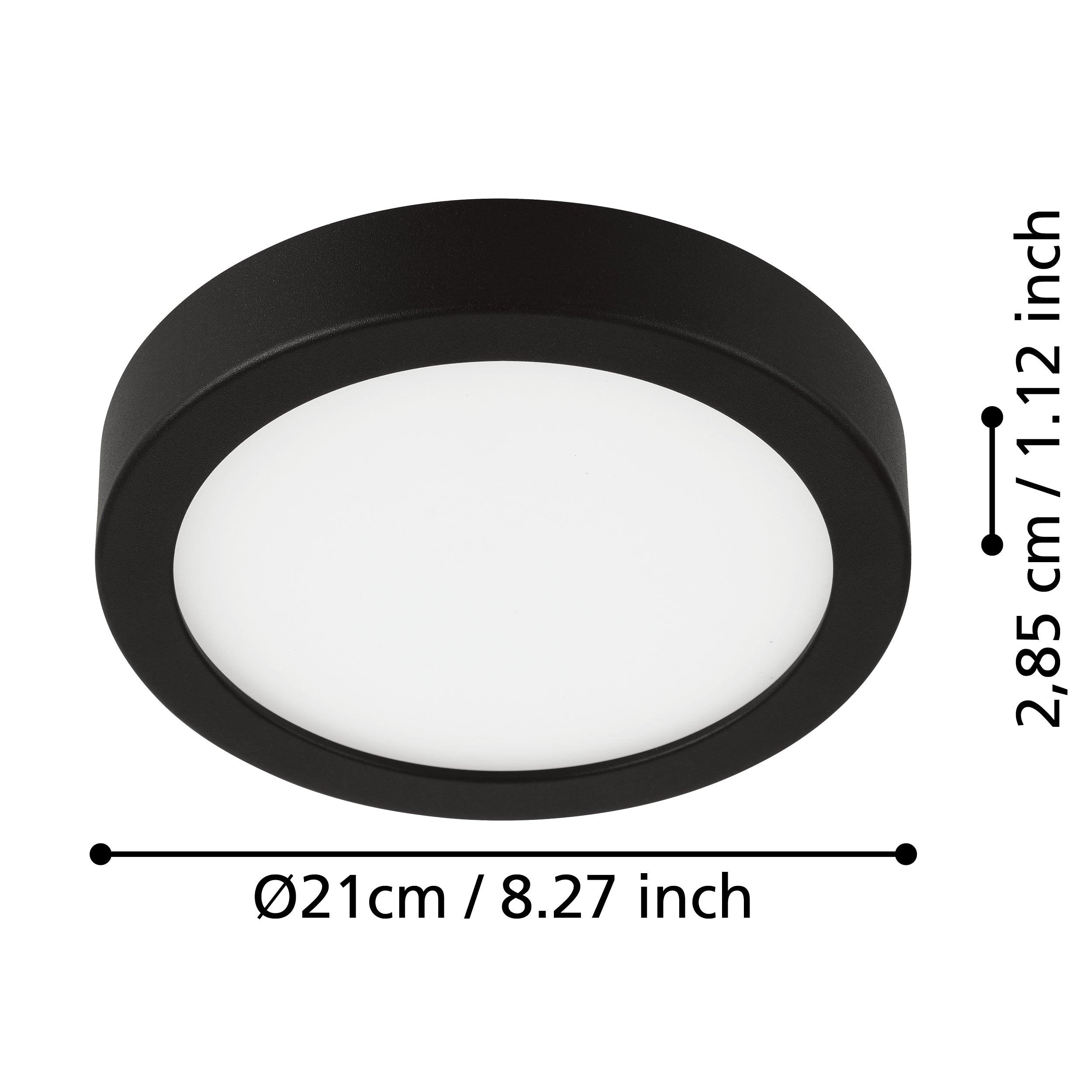 Eglo Fueva 5-LED Modern Black Square Flush Mount Ceiling Light Fixture - Perfect for Bedroom, Kitchen, Hallway & Office Lighting