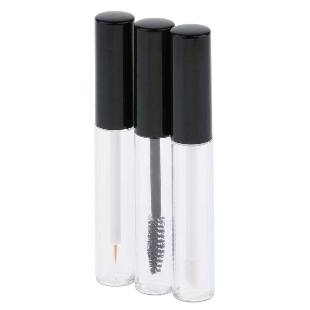 LOSA 3-Piece Eyelash Growth Serum Set with Mascara Tube, Eyeliner & Lip Gloss Vials - 10ml Funnels Included for Easy Application - Perfect for Home Beauty Care & Professional Salon Use